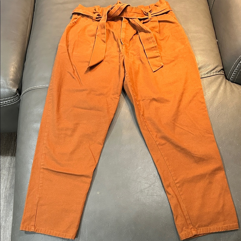 PS/LA Orange Tie-Waist Denim Pants, size  S